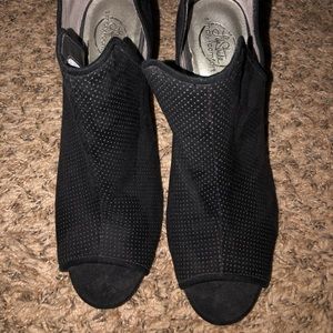 Life Stride Coana Black Suede peep toe Bootie